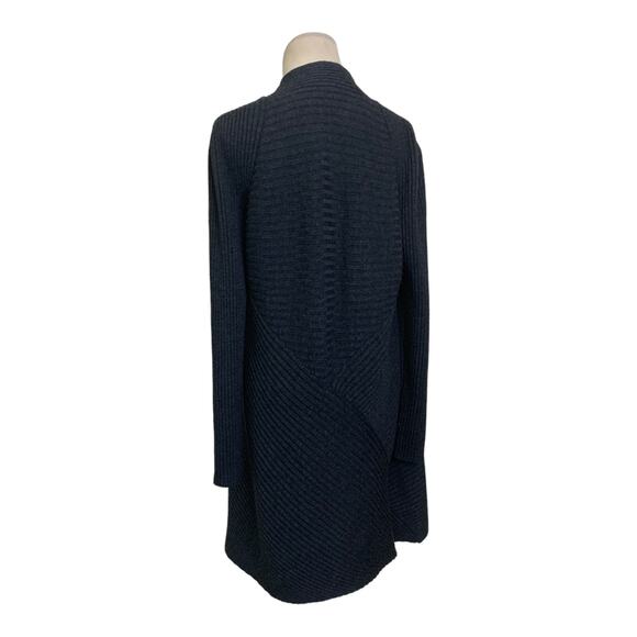 Eileen Fisher gray wool long sleeves open front cardigan sweater size large - Picture 2 of 15